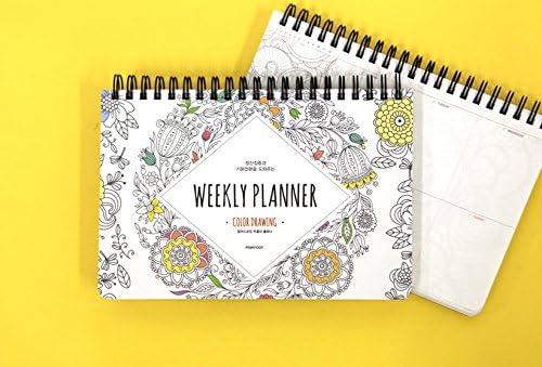"Color Drawing" - Coloring book Planner, Scheduler (Weekly Planner_7.32"x4.92"x0.39")
