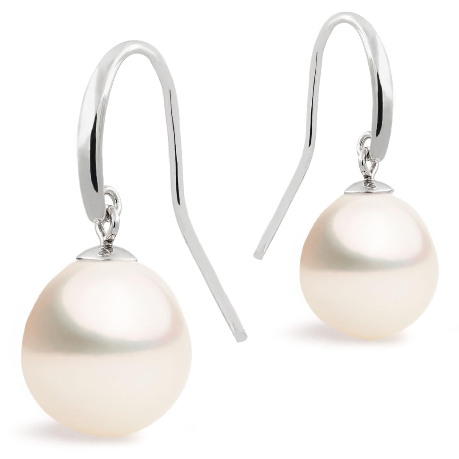 Women Pearl Earrings, Freshwater Cultured Pearls Drop Pearls 7-8 mm Sheferds Hook by Secret & You | Sterling Silver 925 Sheferds Hook — image 1