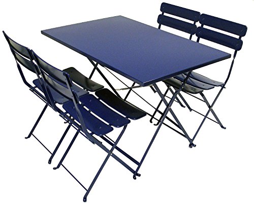 ATC Powder Coated Steel 5 Piece Outdoor Folding Bistro Set 