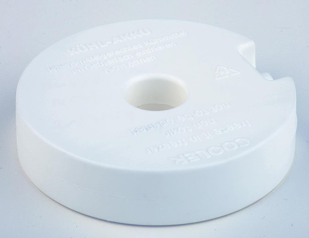 APS Ice Pack Cooling Element White Round Plastic Cooler 10.5 x 10.5 cm Filled with Coolant, Non Toxic, Easy to Freeze in Freezer, Unlimited Reusable