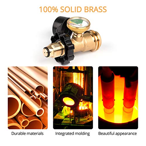 GASLAND Propane Tank Gauge, Propane Adapter POL to QCC1 with Gauge, LP