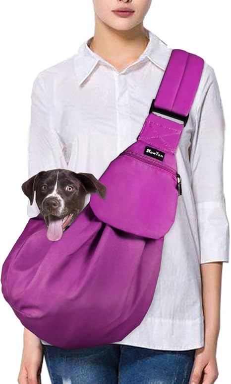 SlowTon Bolsos para Mascotas Transportín para Perros Pet Carrier Dog Hand Sling Carrier Bandolera Correa de Hombro Acolchada Ajustable Tote Bag con ...