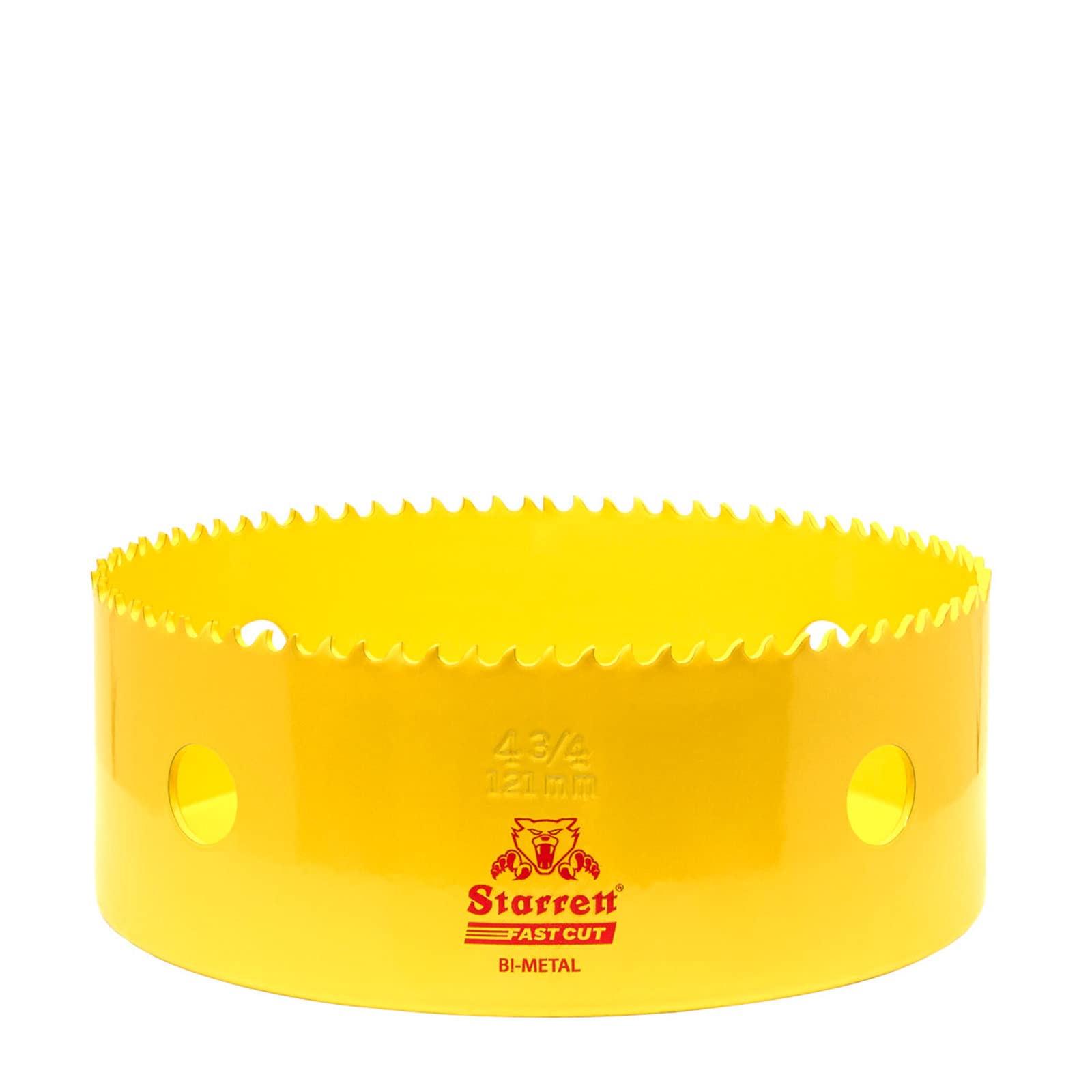 Starrett HSS Bi-Metal Hole Saw - FCH0434 Fast Cut Extra Cobalt Hole Saw - For Stainless Mild Sheet Wood Plastic Various Materials - 121mm