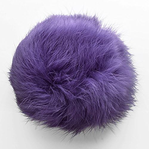 Purple Rabbit Fur Pom pom balls by pc, Approx. 3" to 3-1/4", TR-10371