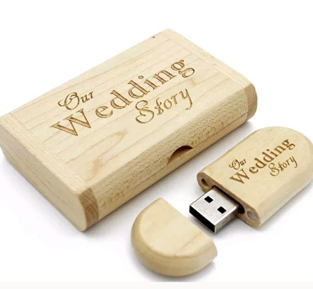 Wooden USB flash Maple wood+Packing box 16GB memory(Our Wedding story) (16GB)