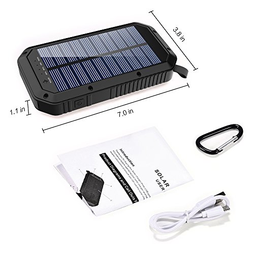 Solar Charger 25000mAh, 36 LEDs Emergency Portable Power Bank Solar