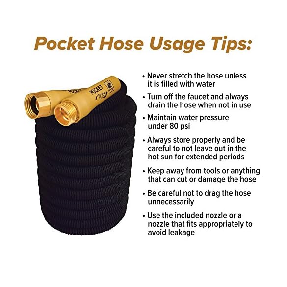 Pocket Hose New Top Brass Bullet by BulbHead No Kinking or Leaking with