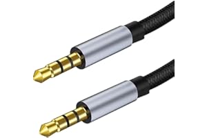 ALINNA AUX Cable (6.6ft/2m, Hi-Fi Sound) 3.5mm TRS Auxiliary Audio Cable Nylon Braided Cord for Car Home Stereos Speaker iPhone iPod iPad Headphones Echo and More (Grey)