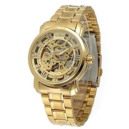 Skeleton Mechanical Automatic�Analog Silver Dial Mens Watch MECH30