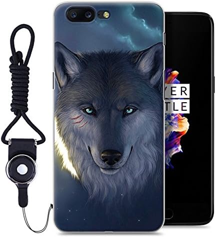 OnePlus 5 Case, ZLDECO Ultra Slim Shockproof Soft Skin Case Cover with Rope Protective for OnePlus 5 A5000 (2017) (wolf)