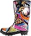 NORTY Waterproof Rain Boots for Women Size 9, Mid Calf Rain Shoes, Slip-Resistant, Comfortable Rainboots, Stylish Outdoor Garden Boots, Glossy Monet Print, 11.25
