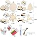 Unfinished Christmas Wooden Ornaments 156Pcs Set, KIDJFGG 50Pcs Christmas Tree Ornaments with 33.6Ft Jute Twine 50Pcs Scrub Bells 6Pcs Color Pens DIY Crafts Christmas Ornaments