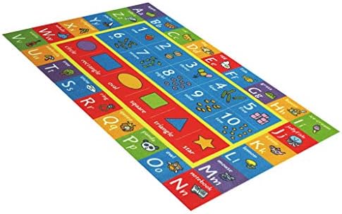 MCYs ABC Collection Children's Multi Color Educational Alphabet (Non-Slip) Kids Classroom and Bedroom Floor Mat Area Rugs Multicolor(100 x 140cm)