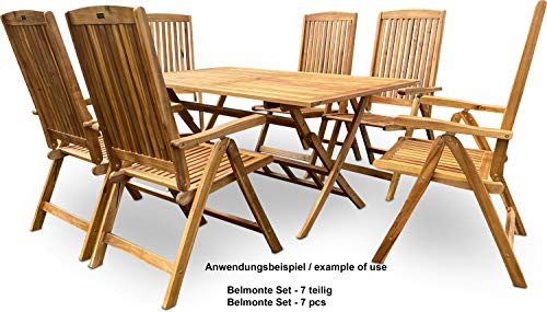 GRASEKAMP Qualität seit 1972 Gartentisch Belmonte 160x90cm Akazie Natur Klapptisch Balkontisch – Bild 5