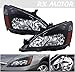 2003-2006 Accord Coupe Sedan Headlight Direct Replacement Lamps Assembly Black