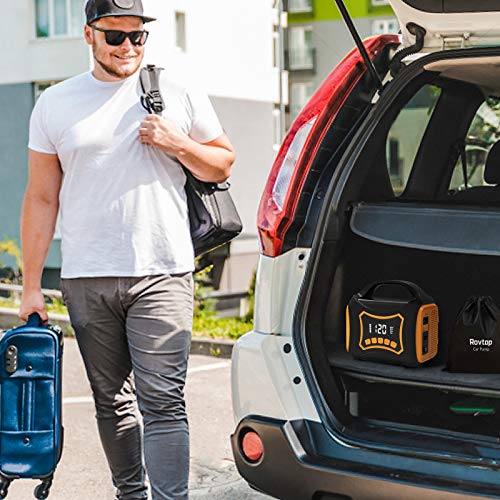 Rovtop Tire Inflator Air Compressor Partable Air Pump 12V DC / 110V AC, Dual Electric Power