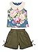 Baby Girls Outfit Sleeveless Floral Top Blouse+Green Shorts Clothes Sets
