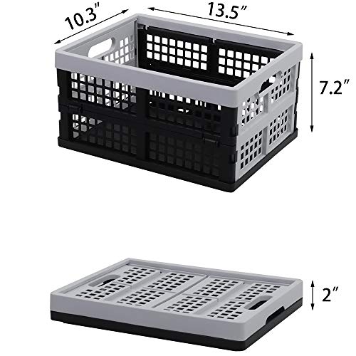 Readsky 16 Litre Foldable Storage Crates, Collapsible Plastic Crates, 4
