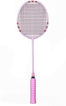 Amazon バドミントン ラケット 上級 プロフェッショナルカーボンファイバーバドミントンラケット カバーを含む軽量バドミントンラケット プロおよび初心者プレイヤー用 スレッディングタイプ 22ポンド 初心者向け ピンク 男性と女性のトレーニング フィットネス