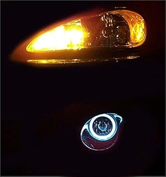 Amazon Com 1999 2005 Pontiac Grand Am White Angel Eye Fog Lamps Driving Lights Automotive