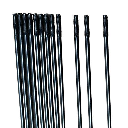 Positz Straight Pull Race Bike Spokes and Nipples - Stainless Steel, Black, 14G/2mm (12 Pack), 296mm