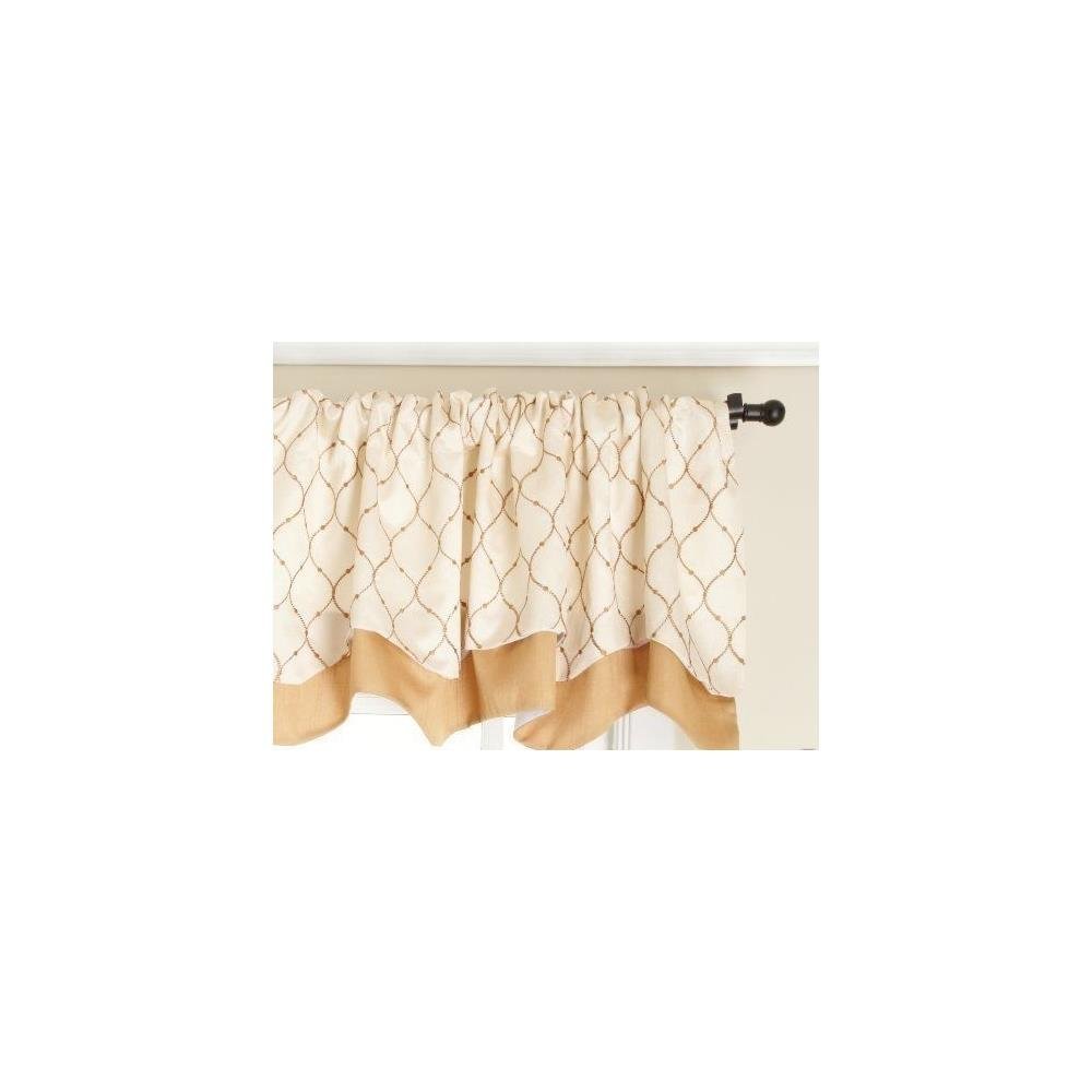 Style Master Bleecker 54 by 17-Inch Lined Embroidered Layered Valance, Truffle