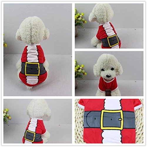Pet Apparel , ღ Ninasill ღ Christmas Cute Dog T Shirt Pet Clothes Apparel Vest (S, Red)