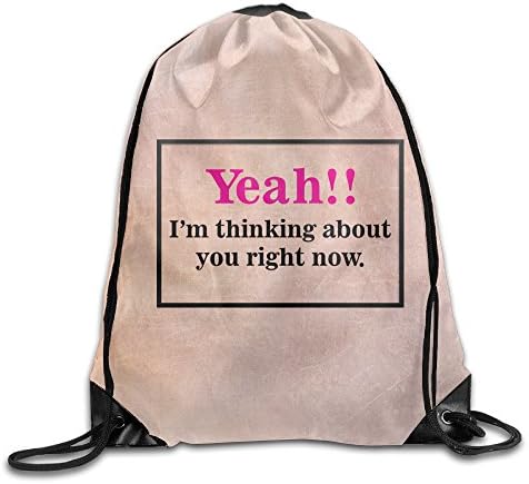 ZARRHOUSE Sack Bag Yeah I'm Thinking Summer Beam Mouth Backpack Men's Women's Print Shoulder Drawstring Bag Backpack String Bags School Rucksack Gym Handbag 16.9"x14.2"