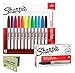 Sharpie Permanent Markers, Fine Point, Black, Box of 12 and Sharpie Permanent Markers, Fine Point, Assorted Colors, 12 Count, Includes 5 Color Flag Set