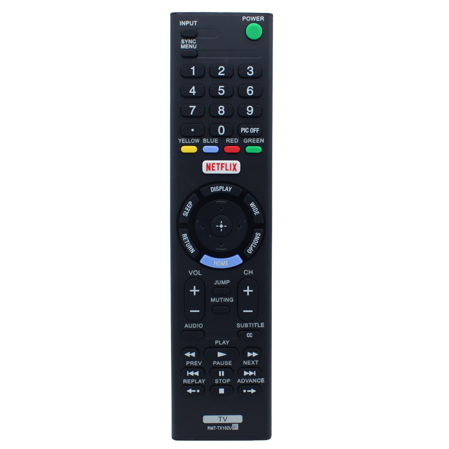 RMT-TX102U Remote Control Replacement for Sony TV KDL32R500C KDL-32R500C KDL32W600D KDL-32W600D KDL32W650D KDL-32W650D KDL40R510C KDL-40R510C