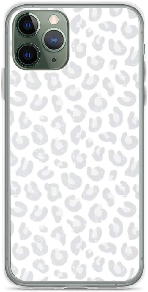 Cedahar Phone Case Leopard Print - Silver Gray and White Compatible with iPhone 7 Plus/8 Plus Charm Accessories Waterproof