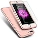 For Apple iPhone 8 Plus Case, iPhone 7 Plus Case, ANOLE 360 Full Body Protection 2in1 Ultra Thin PC Shell with [Tempered Glass Screen Protector] Matte Hard Plastic Cover & Skin 5.5 Inch _Rose Gold
