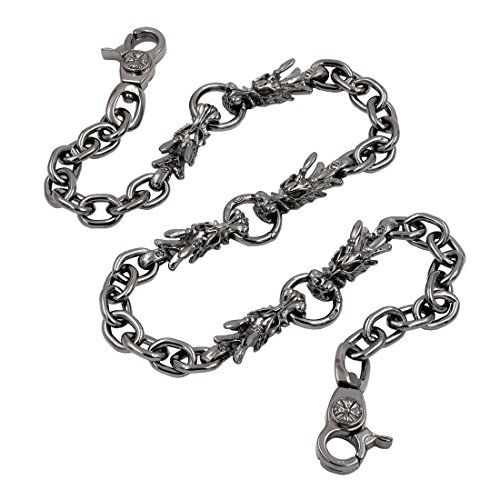 Uniqsum Confront Dragon wallet chain Swivel Trigger snap Jean Biker Punk Key chain (Gun-Metal)