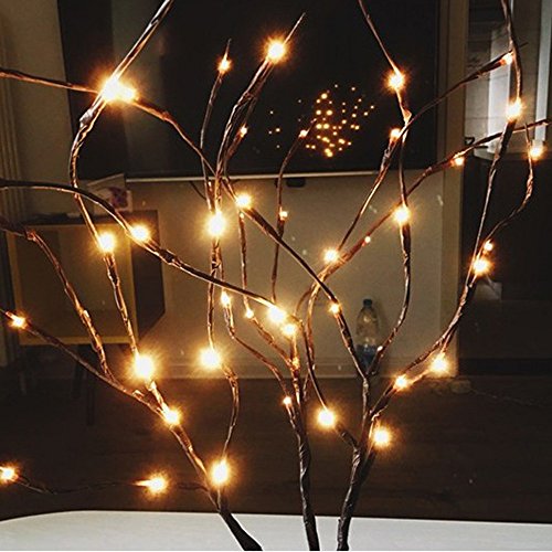 Gotian Warm Led Willow Branch Lamp Floral Lights 20 Bulbs Warm White 30 Inches for Home Christmas Party Garden New Year Birthday Wedding Ceremony Dinner Party Decoration