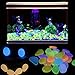 Oubest Fish Tank Rocks Glow Multi-Colored Glow in The Dark Pebbles for Fish Tank Aquarium Garden Plant Pots Bonsai Walkway Driveway(200 Pcs, Multi-Colored)thumb 2