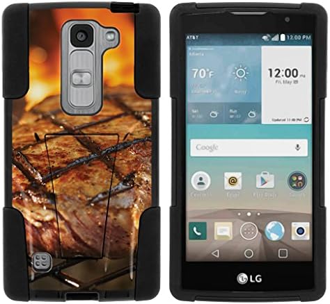 TurtleArmor | LG Escape 2 Case | LG Logos Case | LG Spirit Case LTE [Gel Max Cover] Hybrid Case Kickstand Shell Hard Protector with Silicone Layer Food Image Collection - Grilled Steak