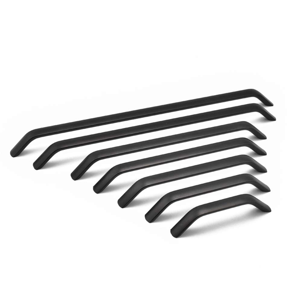 Dreneco 2 Pack Black Cabinet Handles Cupboard Handles Drawer Handles Kitchen Door Handles Bow Shaped Handles (224mm Hole Centres)