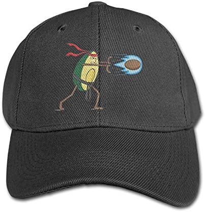 JKSDWE Avocado Street Fighter Fireball Kids Cotton Baseball Cap Sun Hat Twill Low Profile Cap Cap Plain Hat With Adjustable Snapback Black