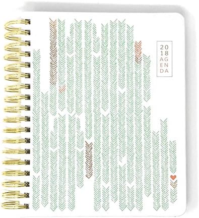 Trulie Daily Planners - Monthly and Weekly Calendar and Datebook - August 2017 - December 2018 (Herringbone)
