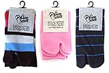 Assorted V-Toe Flip Flop Tabi Socks 1 Over The Knee, 2 Crew - 3 Pairs