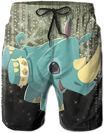 Men's Cute Rhino Wearing Spike Beach Short Pants