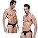 Men's Low-Waisted Thong Backless Lycra Bulge Shorts,NNK001,Black,M