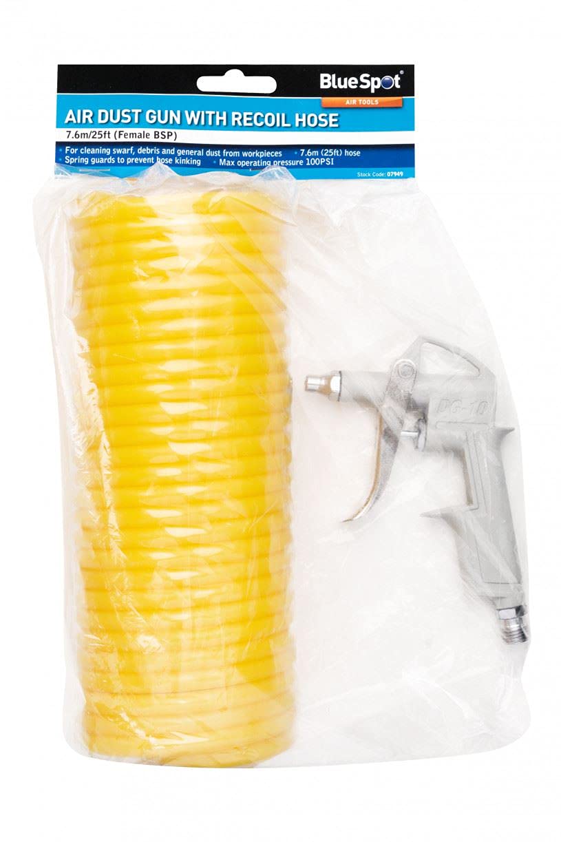 Bluespot 07949 Air Dust Gun with Nylon Recoil Hose (7.6m/25ft) (Female BSP)