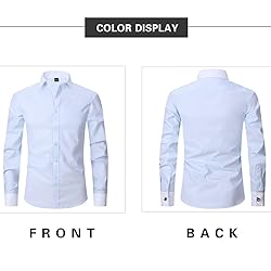 ATOFY Men's Dress Shirt French Cuff Tuxedo Shirt