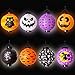 JOYIN 8 PCS 12.5ft Halloween Hanging Paper Lanterns with LED Light, Spider Bat Skeleton Ghost Witch Owl Pumpkin Lantern for Halloween Outdoor Decor Indoor Yard Garden Lawn Holiday Party Decor