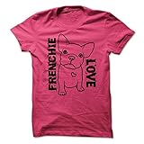 Sun Frog Shirts Women's Frenchie Love T-Shirt Large Heliconia