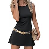 YOXUA Women Casual Bodycon Mini Dress Sleeveless Basic Party Club Tank Hip wrap Dress