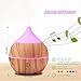 PRIBUY 200ml Humidifier, Humidifer with Bluetooth Speaker, 7 Color Soothing LED Lights, Ultrasonic Cool Mist Wood Grain Humidifier, Waterless Auto Shut-Off