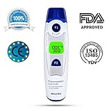[FDA & CE Approved]Morpilot® Digital Thermometer Forehead & Eardrum Dual Mode for Adult and Child Medical Quality Fast 1 second and Accurate measurement 20 Memory Recall Safe and Hygienic(Blue)