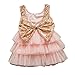 XILALU For 12M-5Y, Baby Girl Lovely Sequins Dress Bow Layered Tulle Party Formal Dress (12M, Pink)